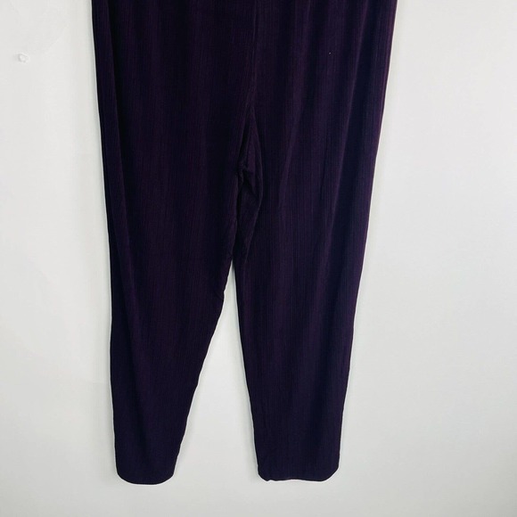 R&M Richards Womans Palazzo Pants Sz 18 Plus Crinkle Maroon Stretch Comfort - Picture 7 of 8